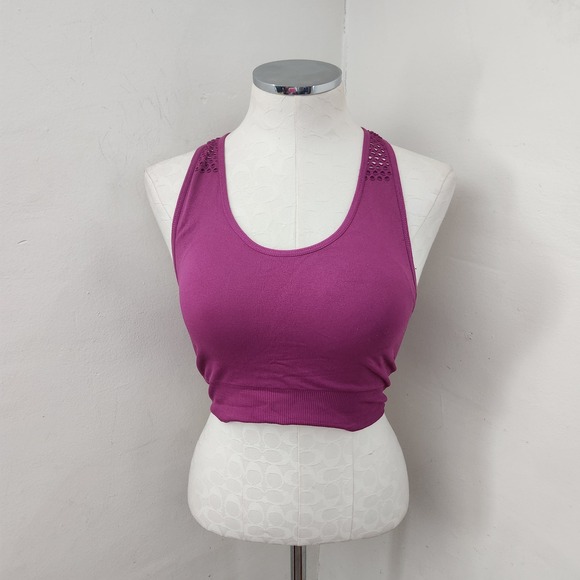 Nine West Other - NINE WEST ACTIVE Women's Sports Bra Purple Mesh Detail Racerback Size S/M